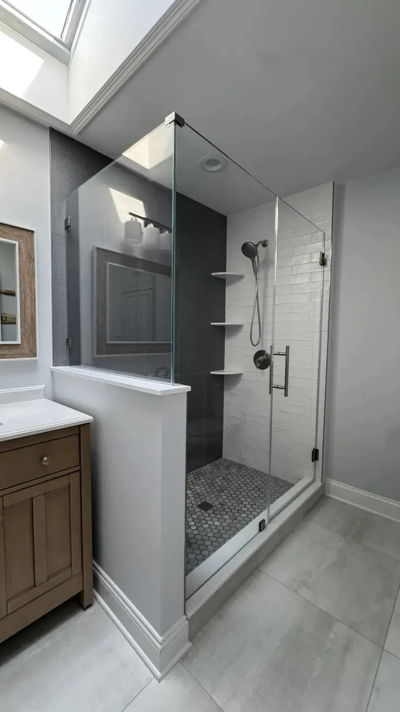 After photo of a Middletown NJ bathroom with a tiled shower by Summit Home Services